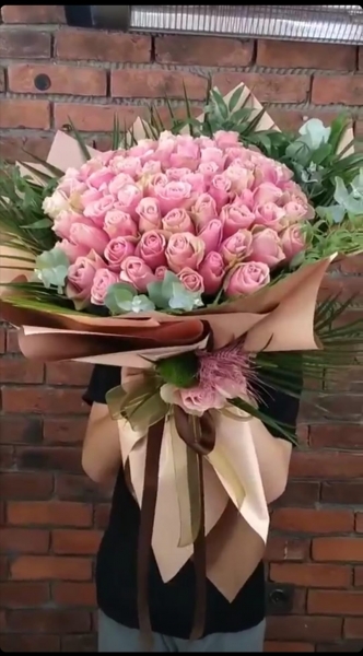 50 Adet Pembe Gül Buketi