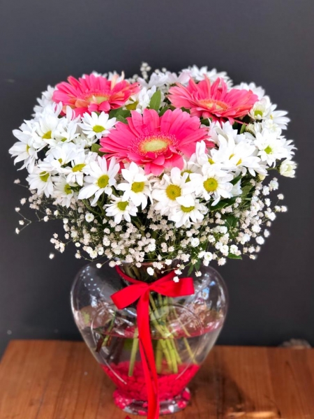 Vazoda Papatyalı Gerbera
